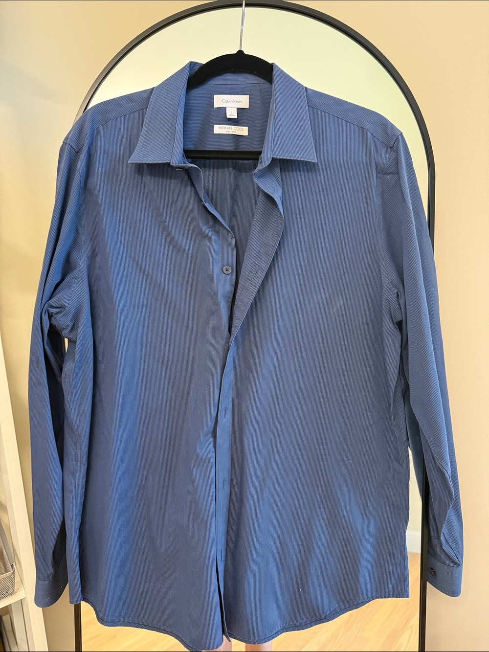 Calvin Klein Men's Navy Textured Dress Shirt